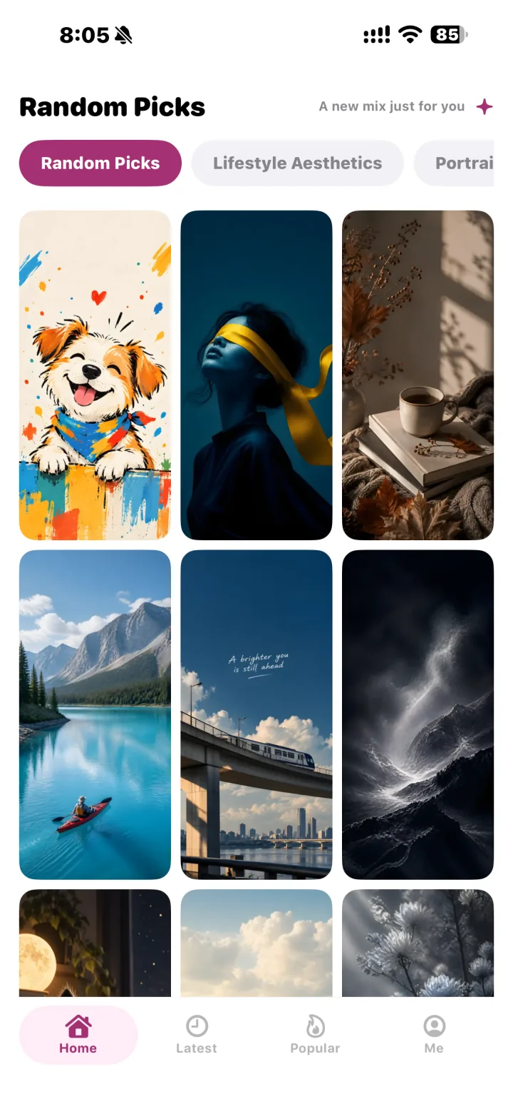 Wallory Home screen